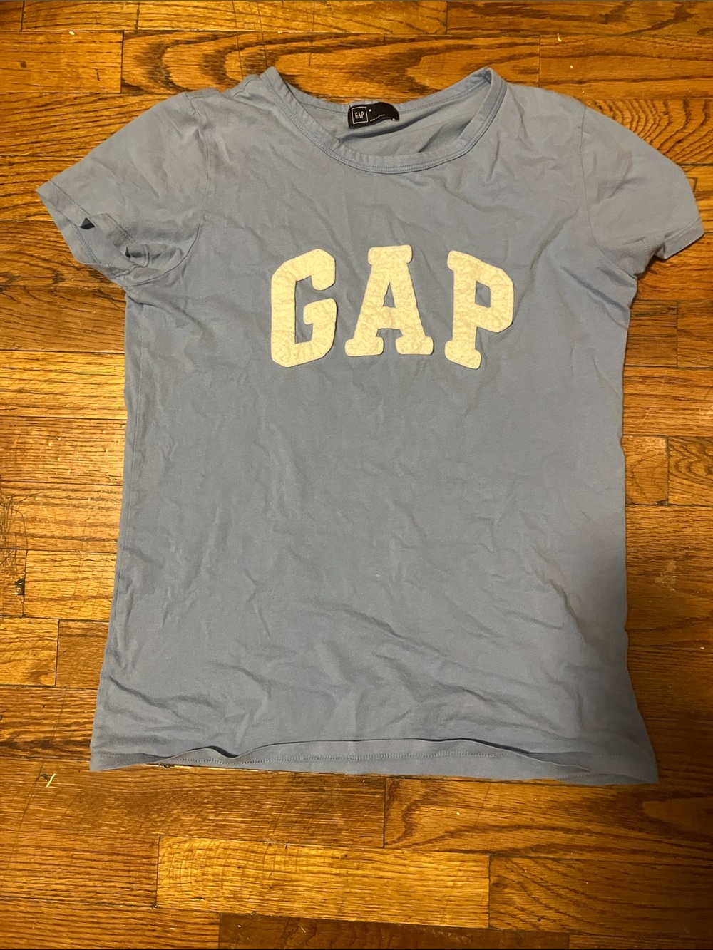 GAP Pale Blue Logo Tee with White Letters